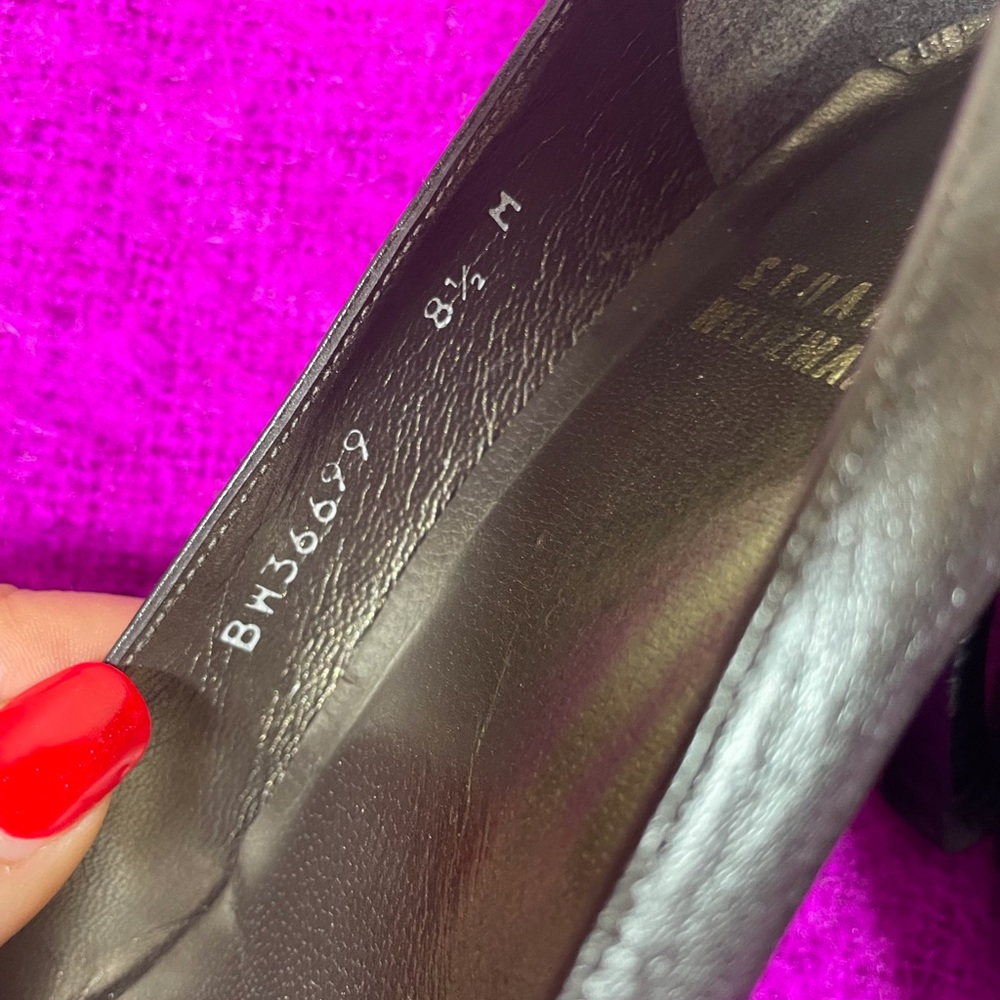 Stuart Weitzman Solid Brown Square Toe Heels 8.5m - image 7